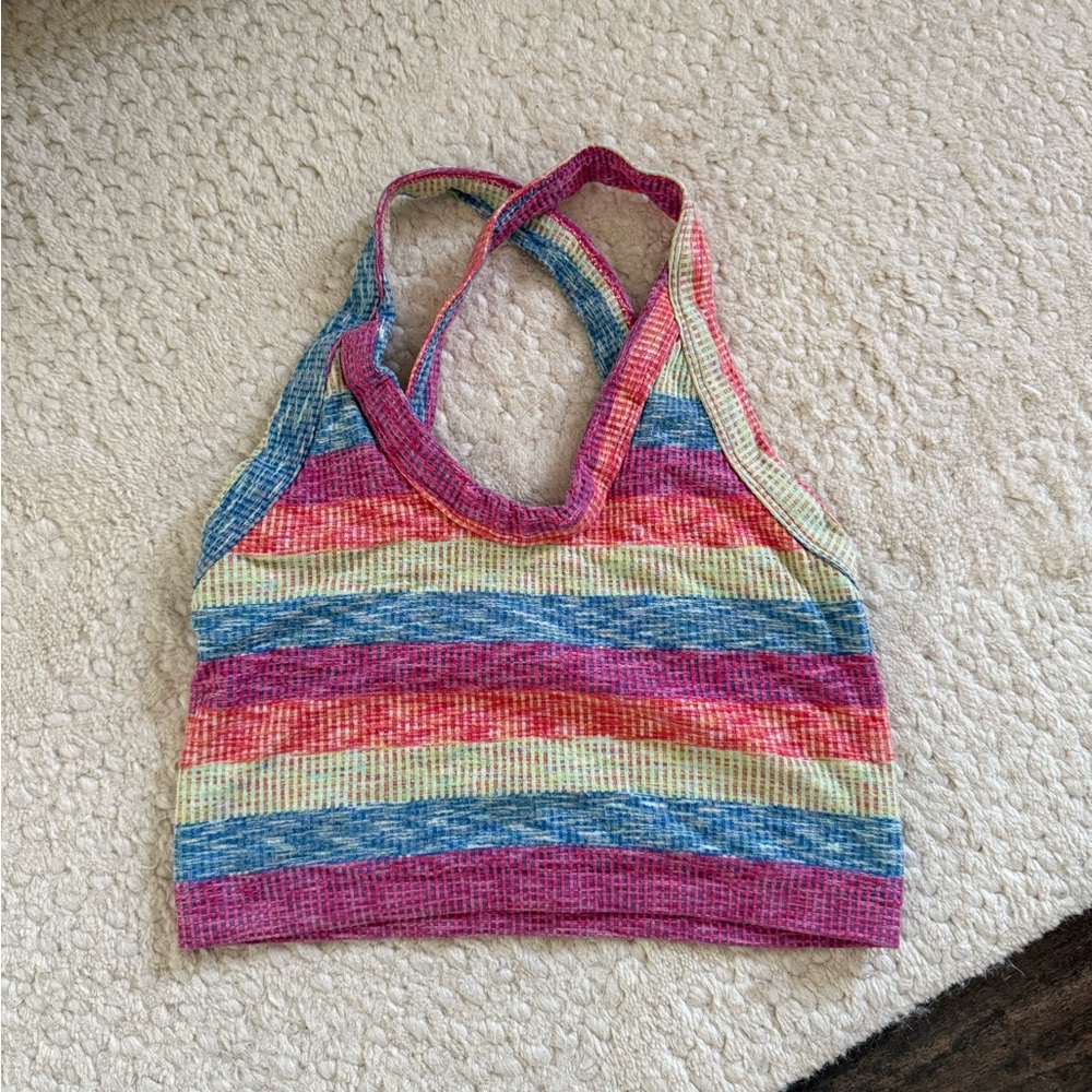 Free People rainbow crop top tank